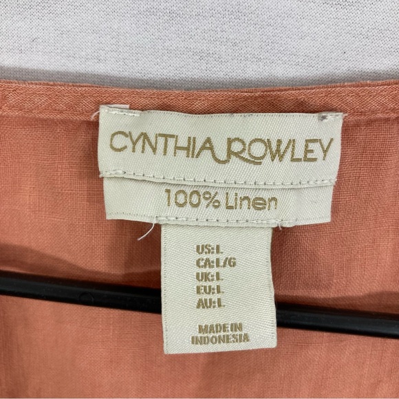 Cynthia Rowley 100% Linen Orange/Peach Dress size Large - Picture 2 of 9